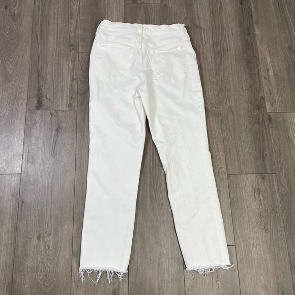 Madewell Perfect Vintage Tapered Leg Tile White Raw Hem Jeans US Women's 30 New - Picture 3 of 6